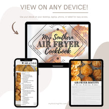 Load image into Gallery viewer, digital mockup for my wouthern air fryer cookbook
